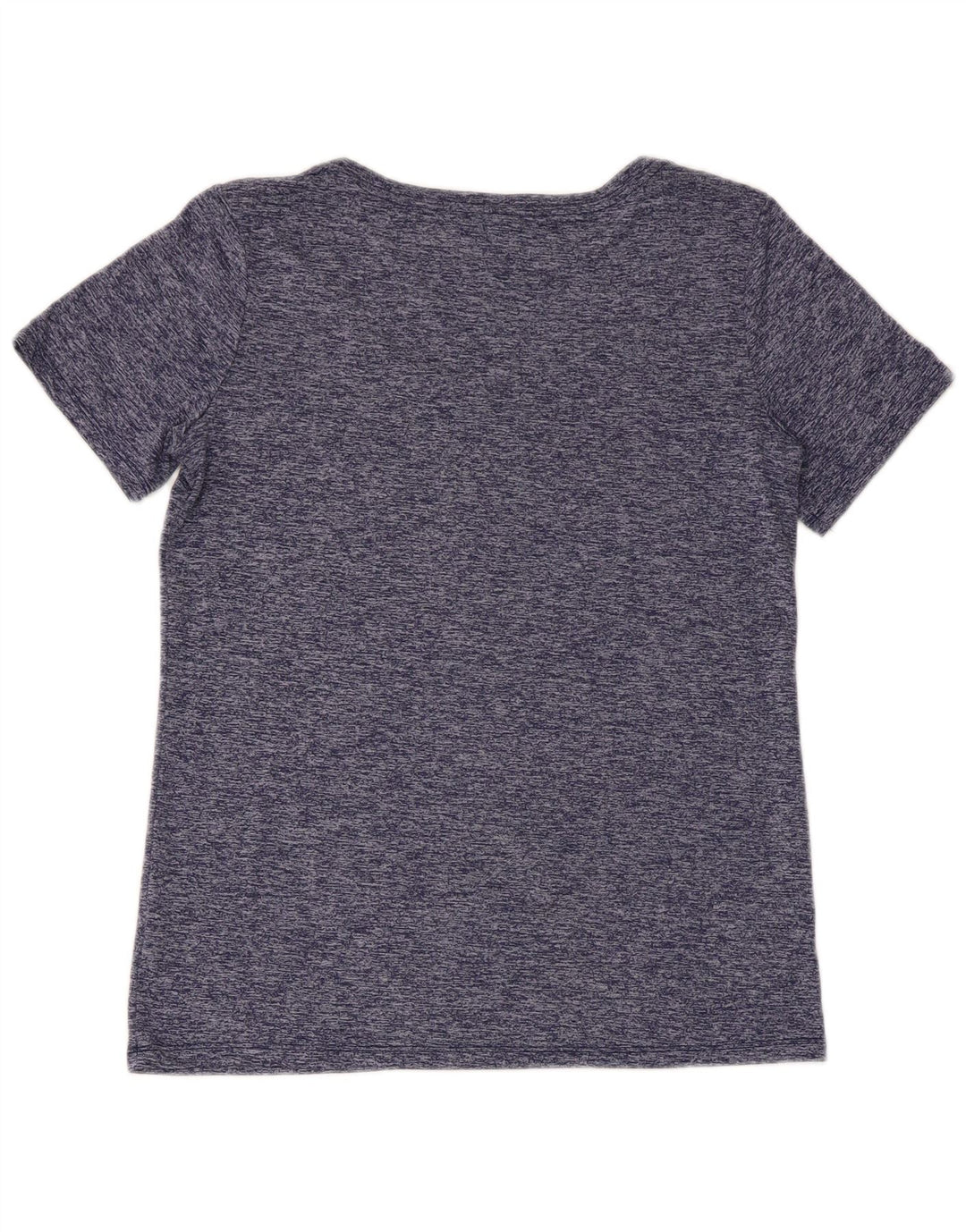 Nike Womens Dri Fit T-Shirt Top UK 10 Petit Bleu Marine Moucheté Polyester