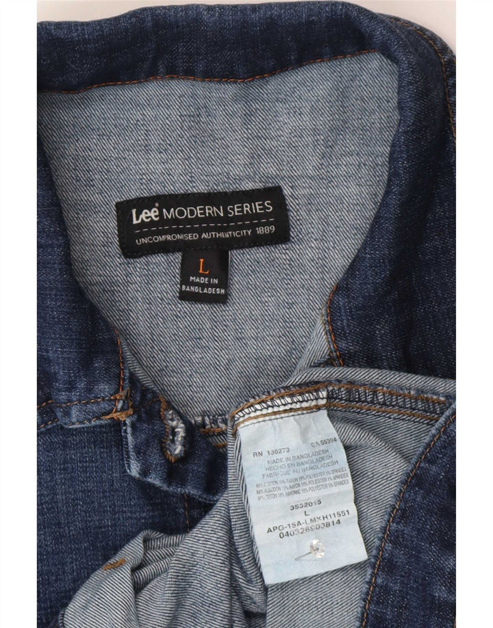 Lee Veste en jean pour femme UK 14 Large Bleu Coton