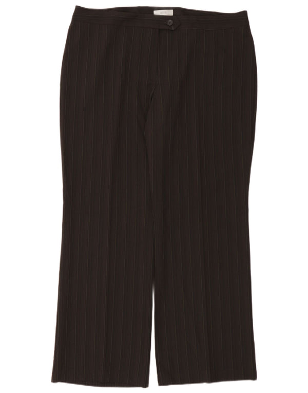 Marks & Spencer Pantalon chino pour femme UK 20 2XL W40 L32 Marron à fines rayures