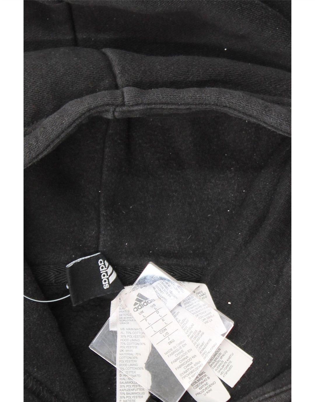 ADIDAS Mens Hoodie Jumper Large Black Cotton Vintage Adidas and Second-Hand Adidas from Messina Hembry 