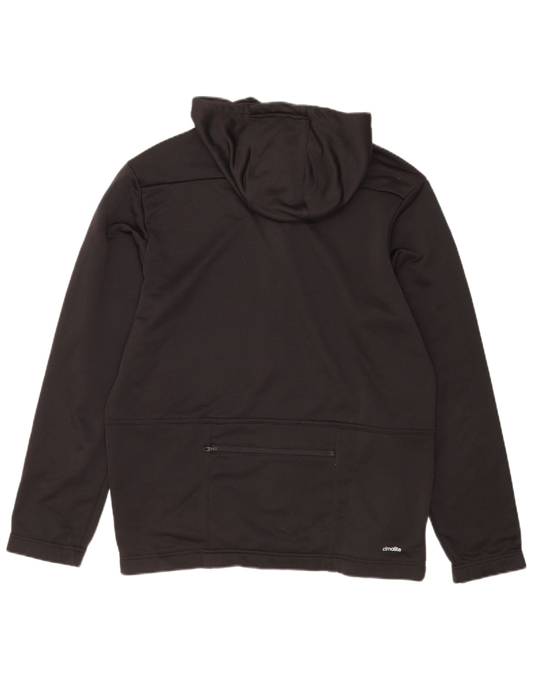 Adidas Hommes Climalite Zip Sweat À Capuche Grand Noir Polyester