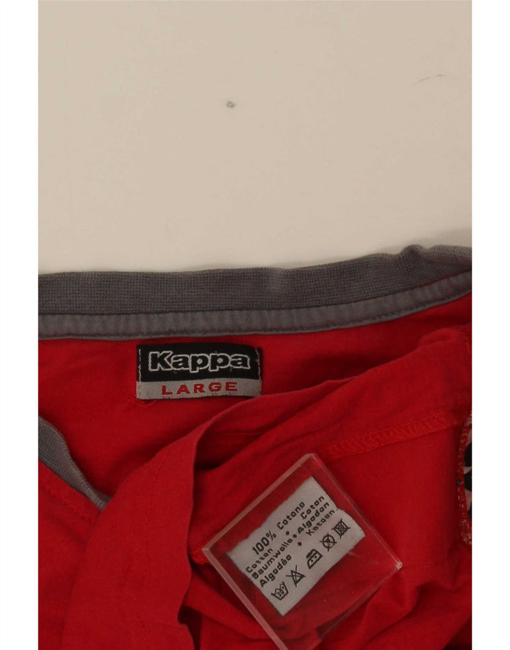 Kappa T-Shirt Graphique Homme Large Rouge Colourblock