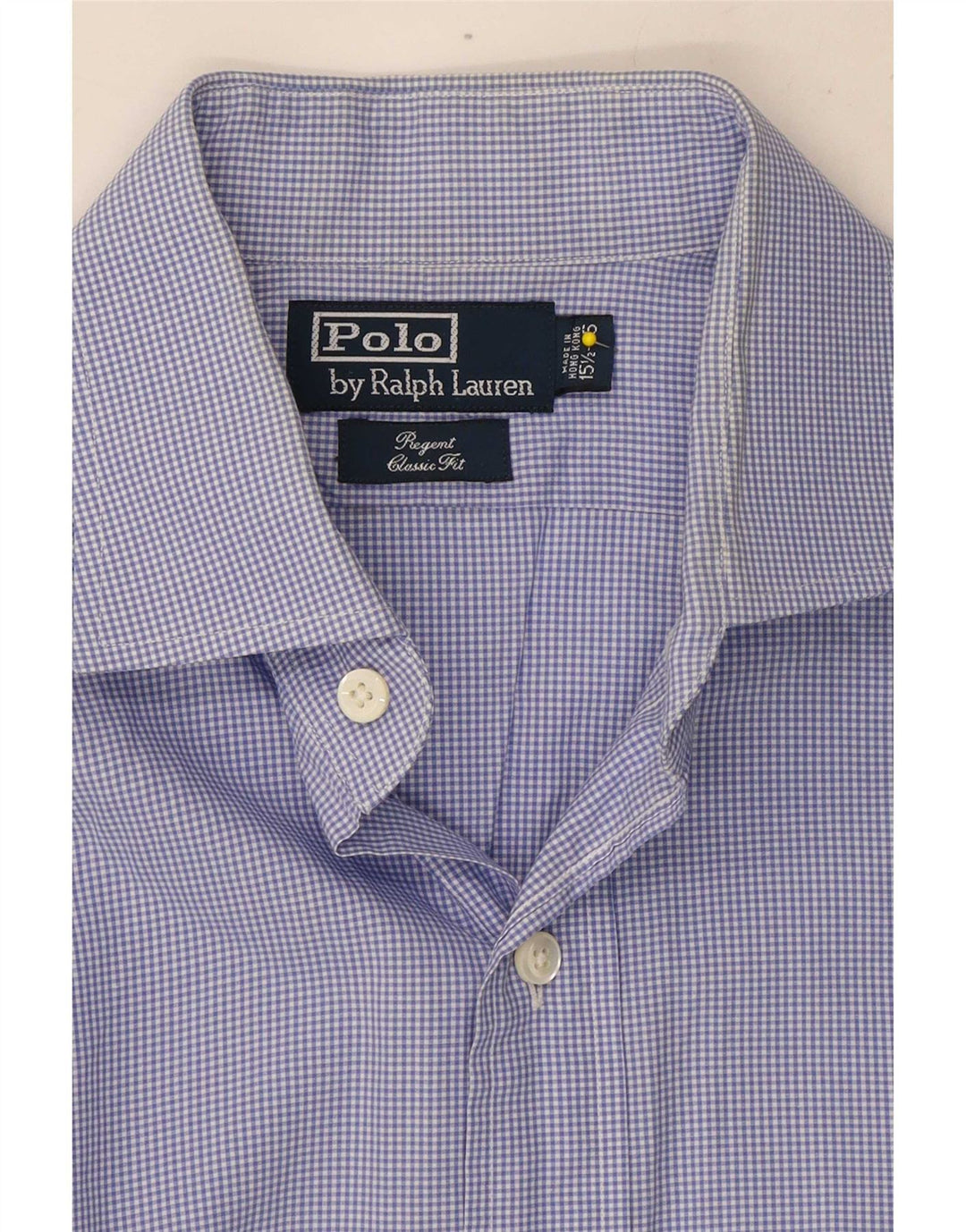 Polo Ralph Lauren Chemise Regent Homme Taille 15 1/2 Vichy Bleu Moyen