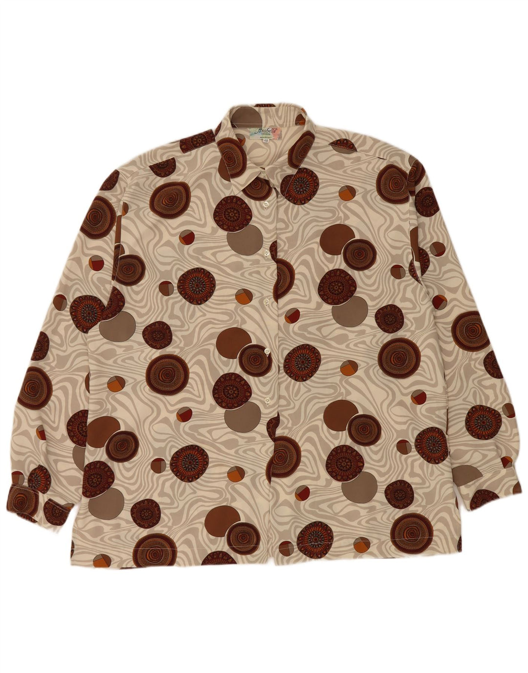 Chemise Femme Vintage Blouse IT 48 XL Polyester Géométrique Multicolore