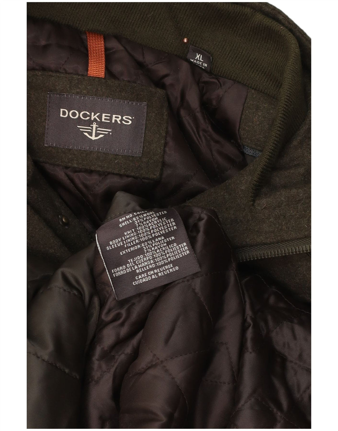 Dockers Veste utilitaire militaire pour homme UK 42 XL Kaki Laine