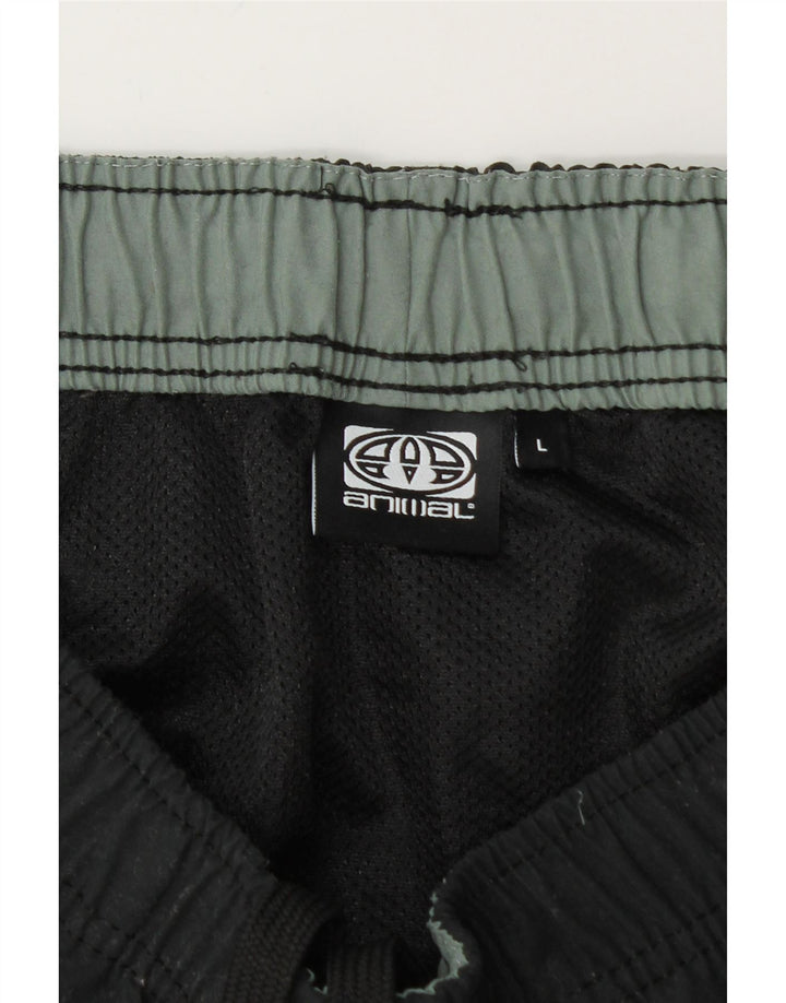 ANIMAL Short de Bain Graphique Homme Grand Noir Polyester