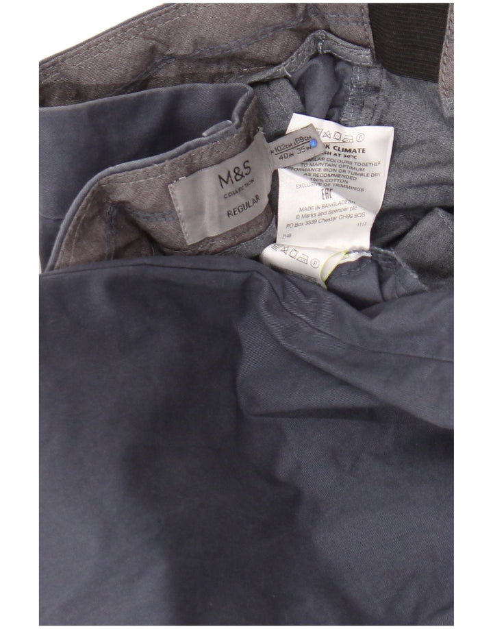 Marks & Spencer Pantalon Chino Regular Homme W40 L32 Bleu Coton