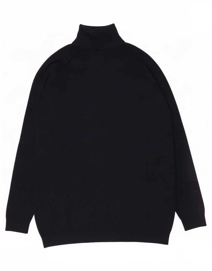 Pull Col Roulé Zara Homme Bleu Marine Moyen Viscose