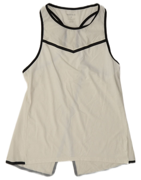 Reebok Débardeur graphique pour femme UK 8/10 Small Blanc