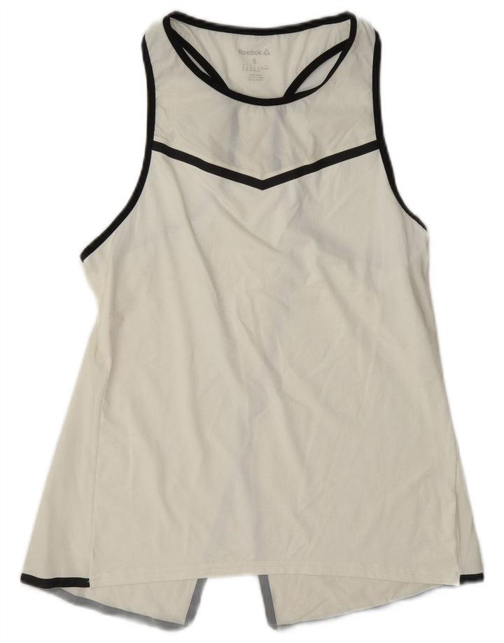 Reebok Débardeur graphique pour femme UK 8/10 Small Blanc