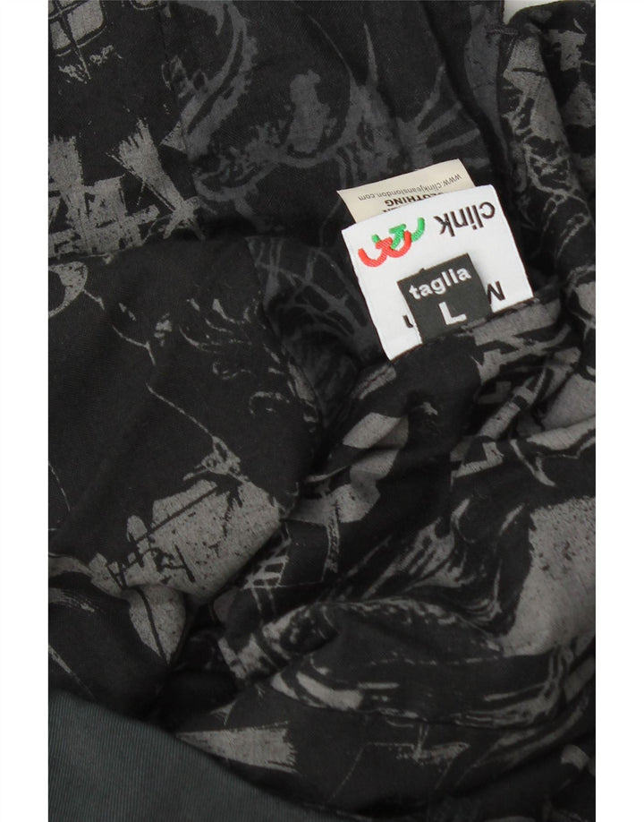 Clink Jeans London Gilet graphique pour homme en coton noir Taille L