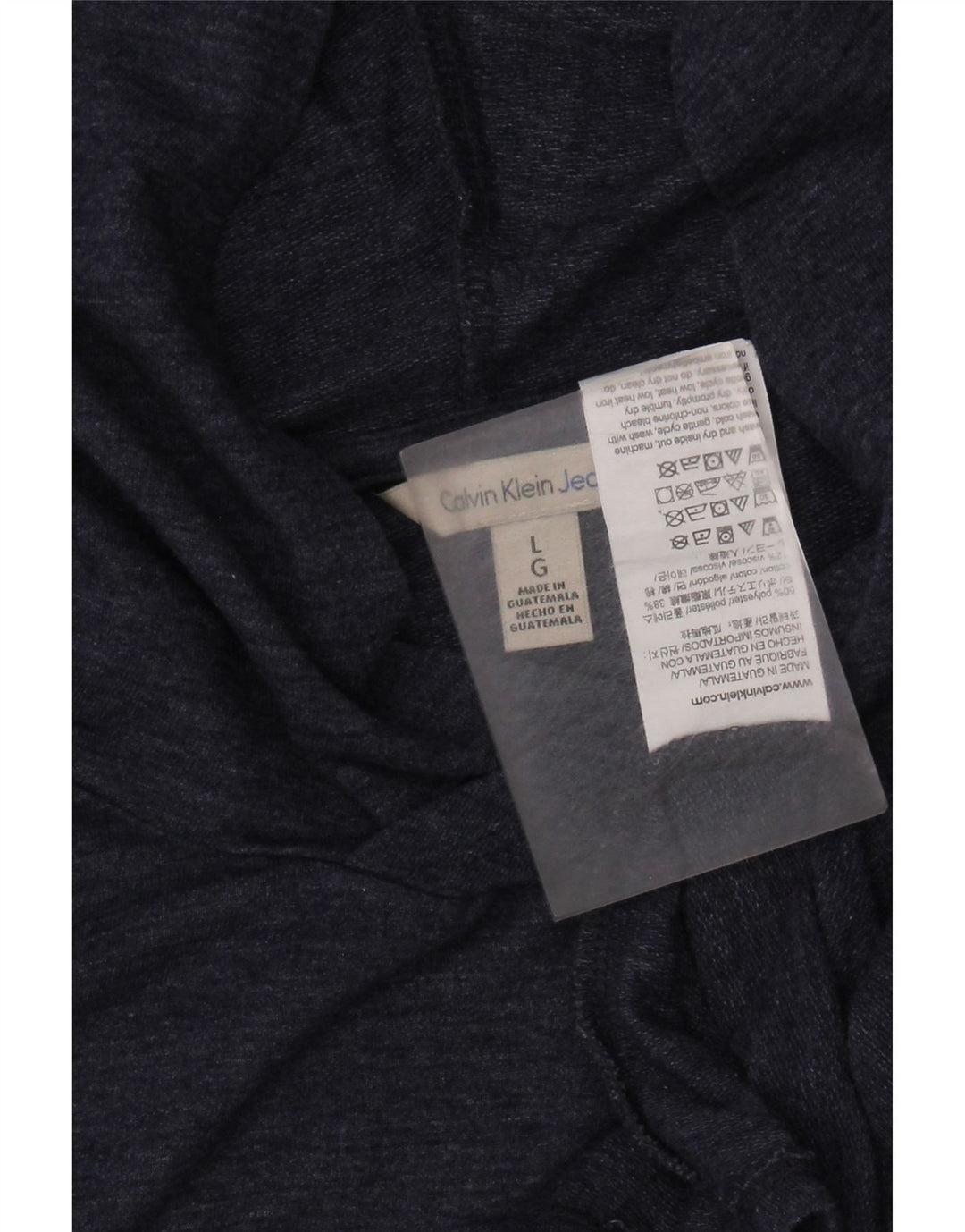 CALVIN KLEIN JEANS Haut graphique à manches longues pour femme UK 16 Large Bleu marine