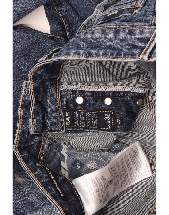 Gas Jean slim vieilli pour homme W32 L32 en coton bleu