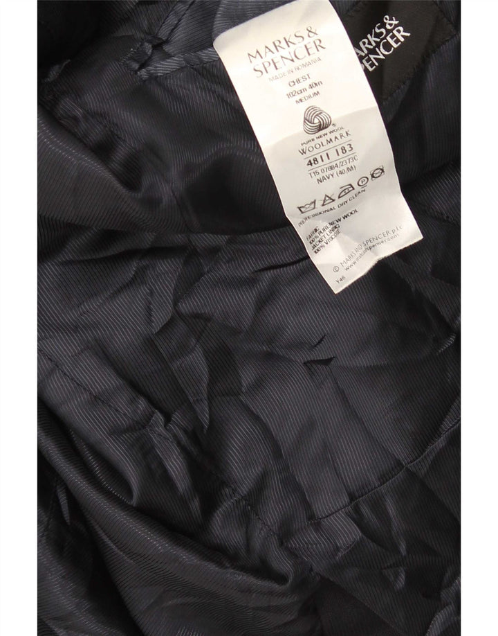 Marks & Spencer Veste blazer à 2 boutons pour homme UK 40 Bleu marine moyen Laine vierge