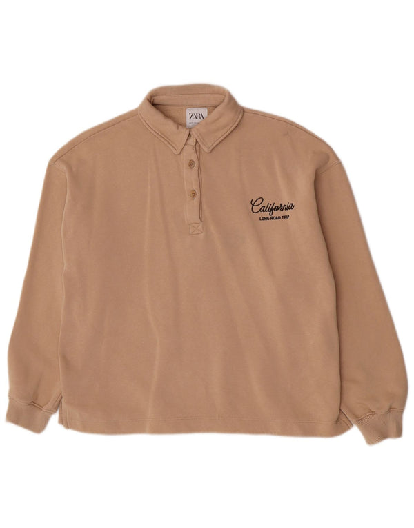 Zara Sweat-shirt Fille 13-14 ans Beige Coton