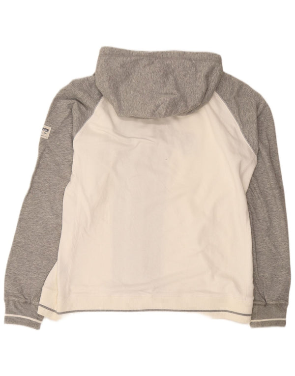 Champion Pull à capuche zippé graphique pour homme 2XL en coton color block blanc