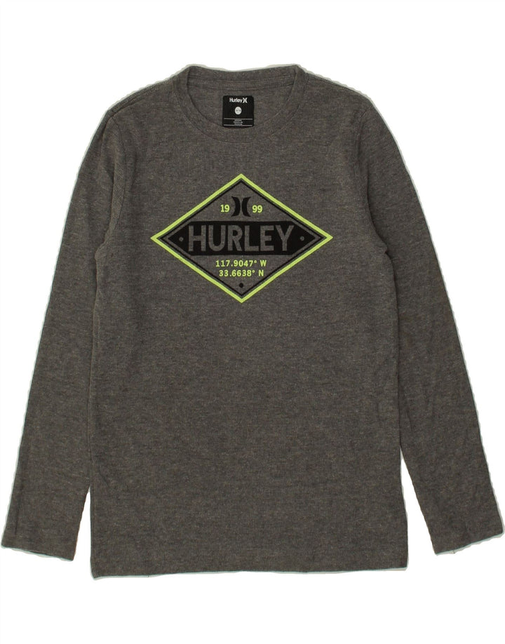 HURLEY Boys Graphic Top Long Sleeve 14-15 Years Grey Cotton Vintage Hurley and Second-Hand Hurley from Messina Hembry 