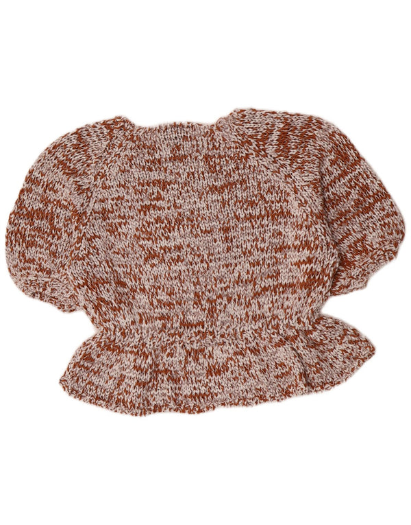 Zara Chemisier surdimensionné au crochet pour femme UK 10 Petit coton marron