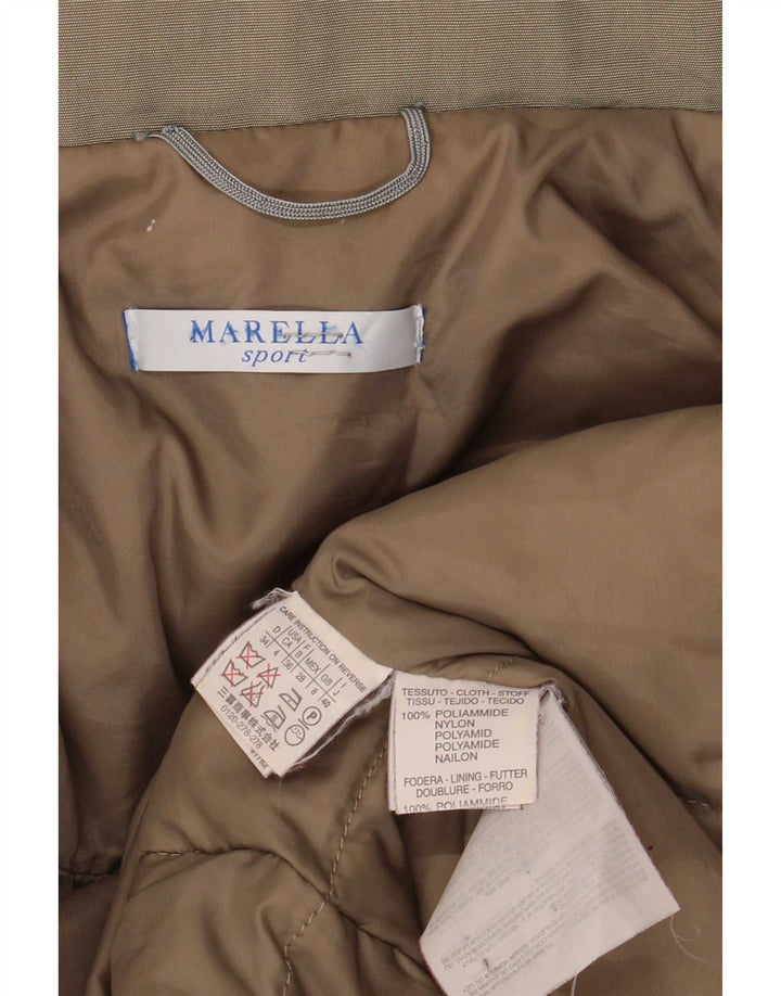 Marella Manteau matelassé surdimensionné à capuche pour femme UK 8 Small Kaki Polyamide