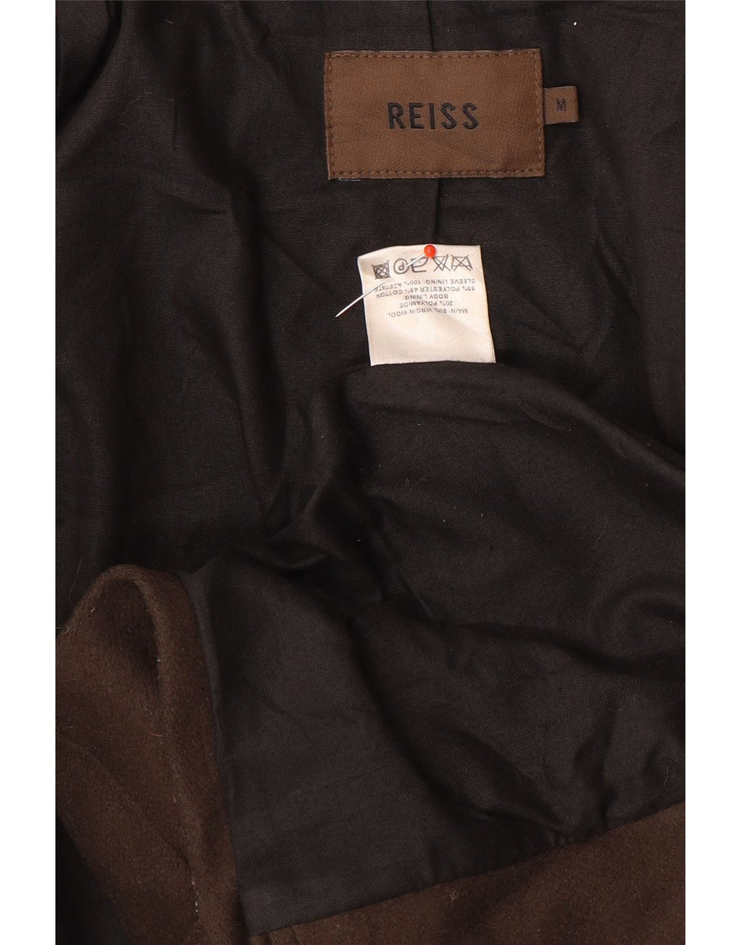 Reiss Manteau Homme UK 38 Laine Marron Moyen