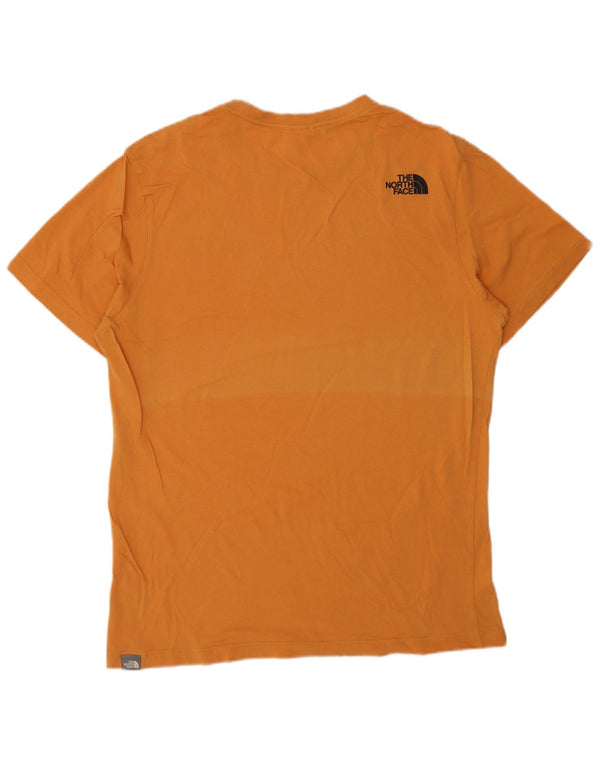The North Face Mens T-Shirt Top Medium Orange Cotton Sports