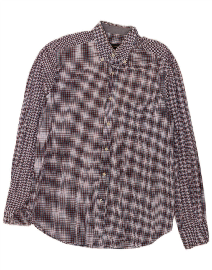 Massimo Dutti Chemise Homme Grand Carreau Bleu