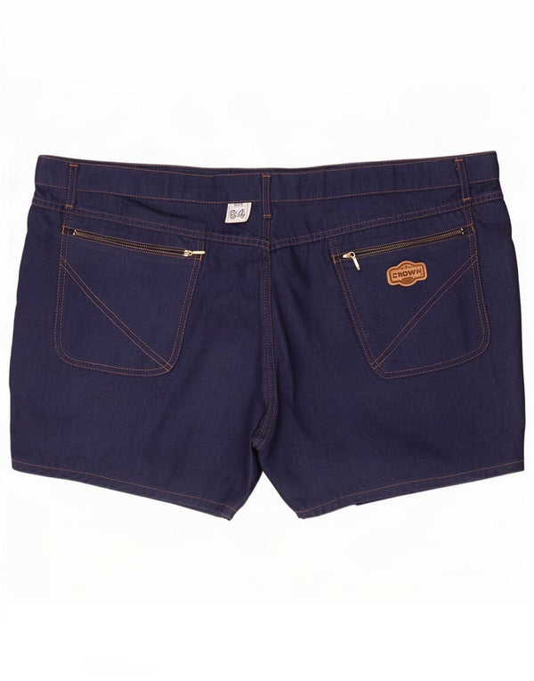 Short en jean Crown femme 4XL W46 bleu marine