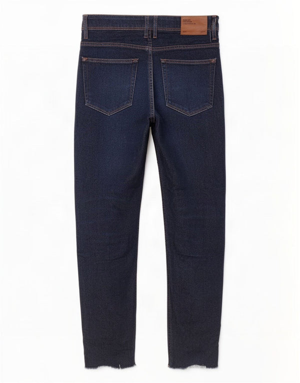 Zara Jean skinny court pour homme EU 38 Small W30 L25 Bleu marine en coton