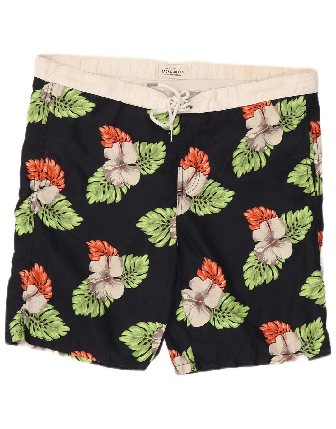 JACK & JONES Short de Bain Homme Noir Moyen Floral Polyester