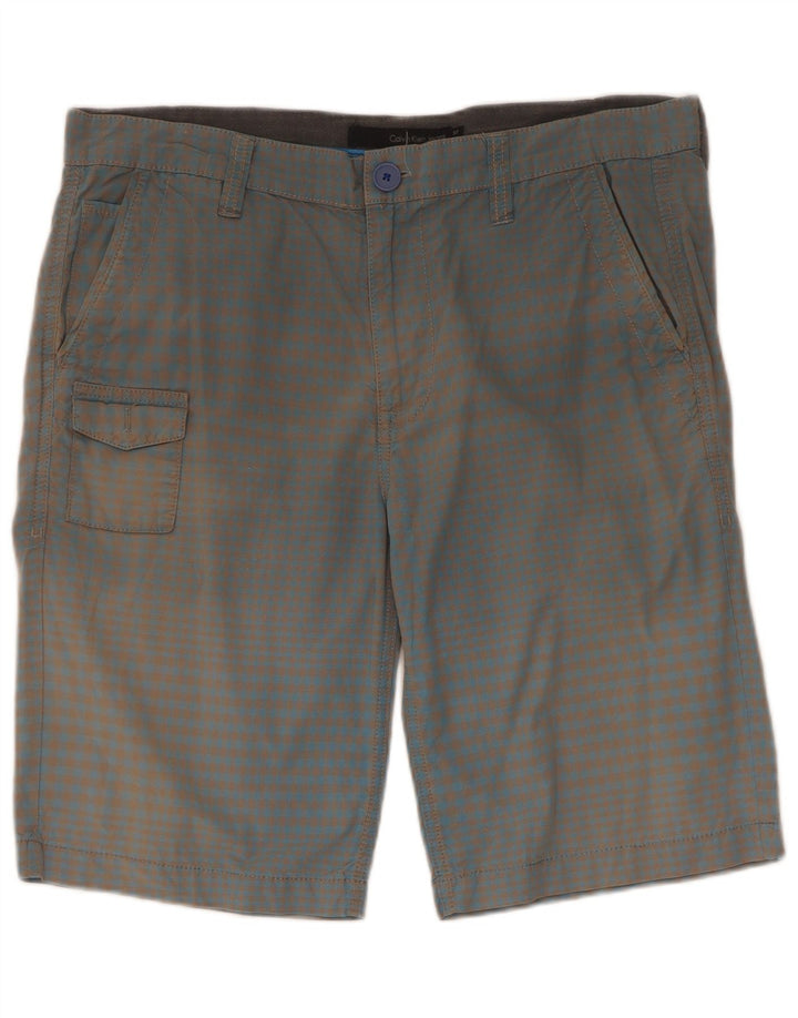 Calvin Klein Short cargo pour homme W33 Grand vichy bleu
