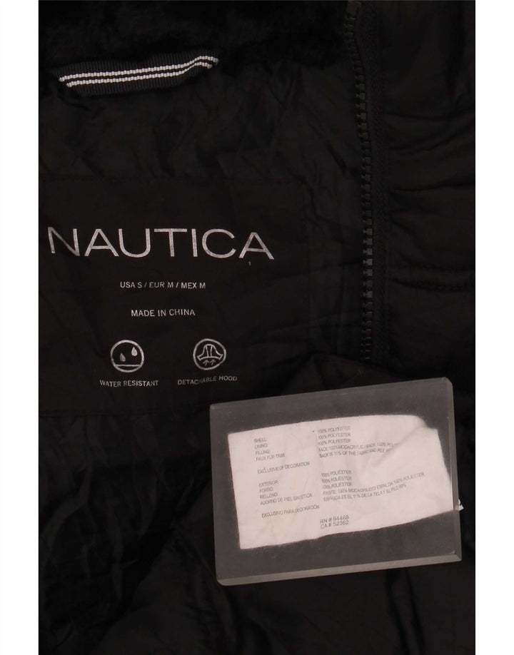 Nautica Veste matelassée surdimensionnée à capuche pour femme UK 10 Small Noir Polyester