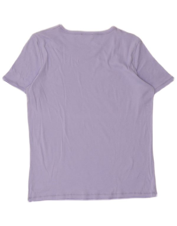 Benetton T-Shirt Femme Top UK 12 Violet Moyen