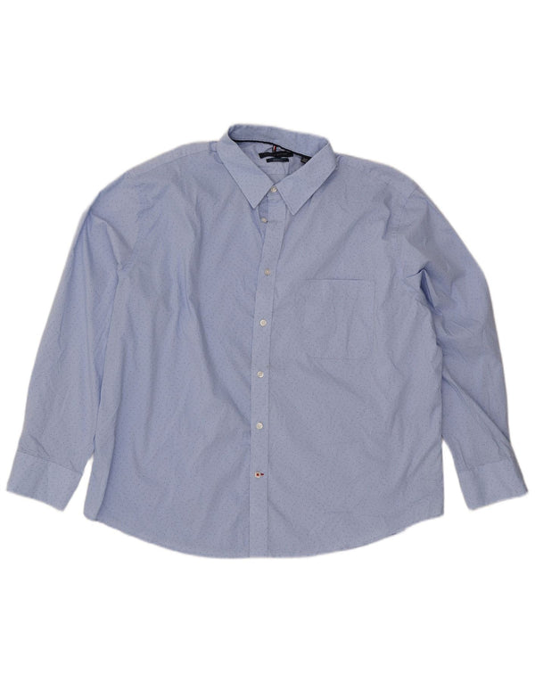 Tommy Hilfiger Chemise coupe régulière pour homme Taille 18 1/2 2XL Bleu tacheté