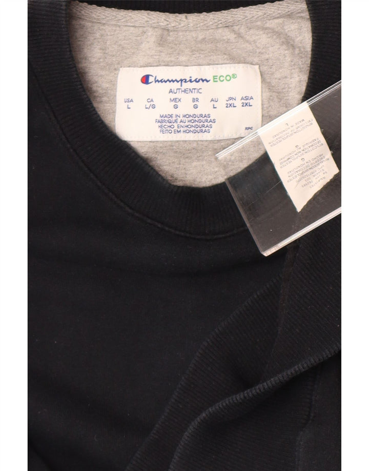 Champion Sweat-shirt pour homme en coton noir Taille L