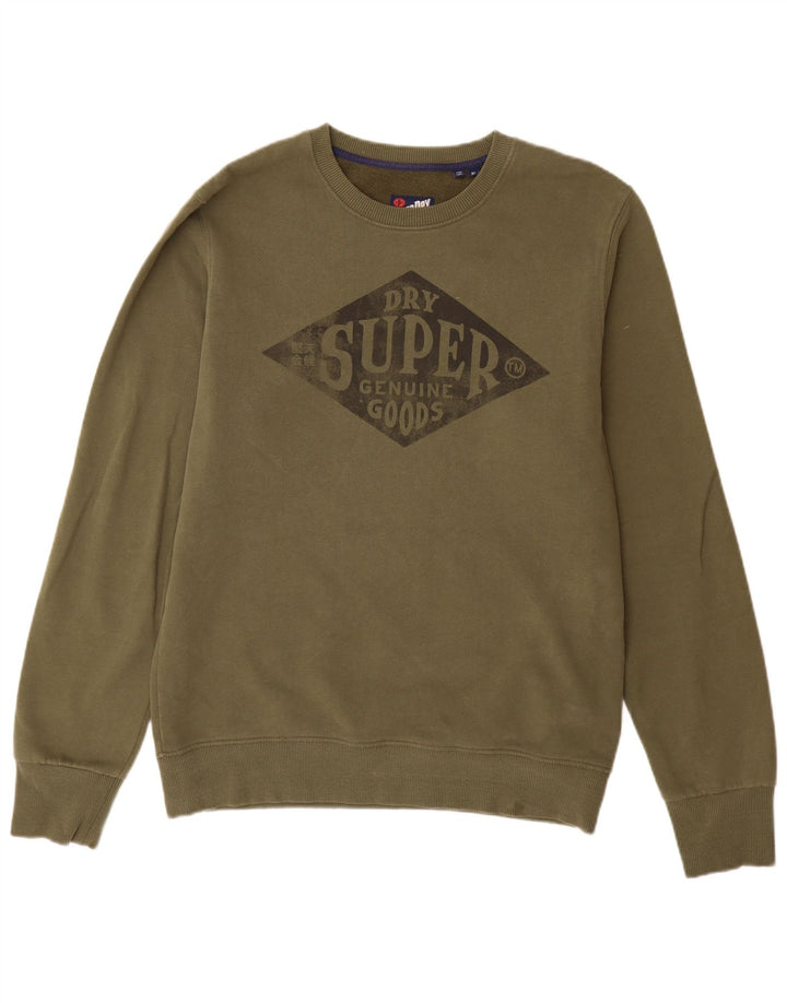 Superdry Homme Graphic Sweatshirt Jumper XL Kaki Coton