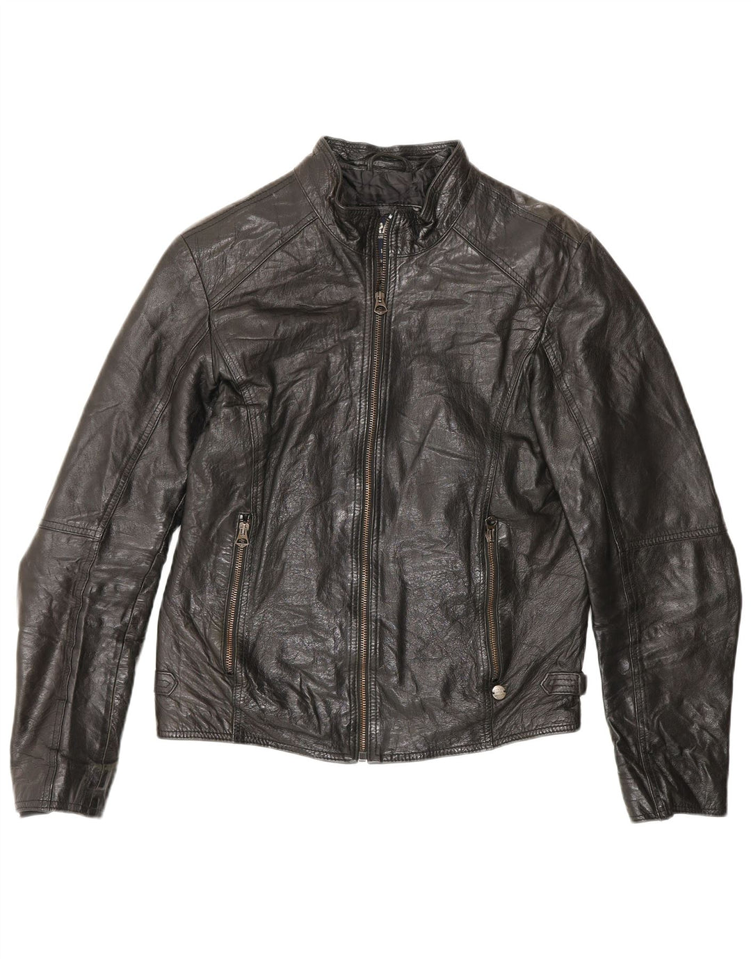 Rifle Veste de course en cuir pour femme UK 14 Medium Noir