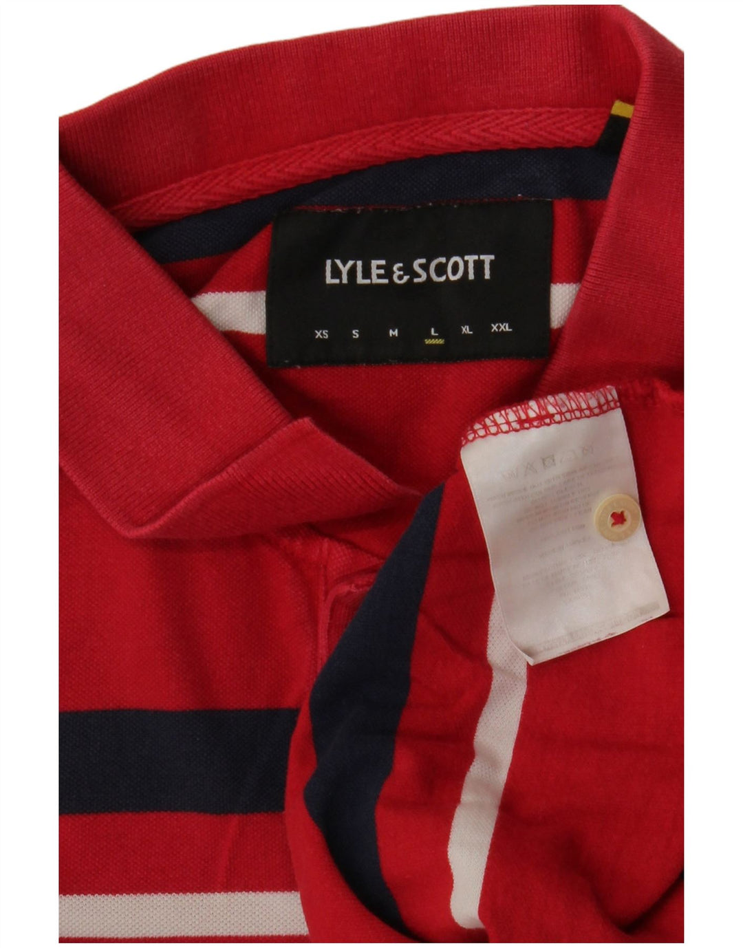 Lyle & Scott Polo Homme Large Rouge Rayé Coton