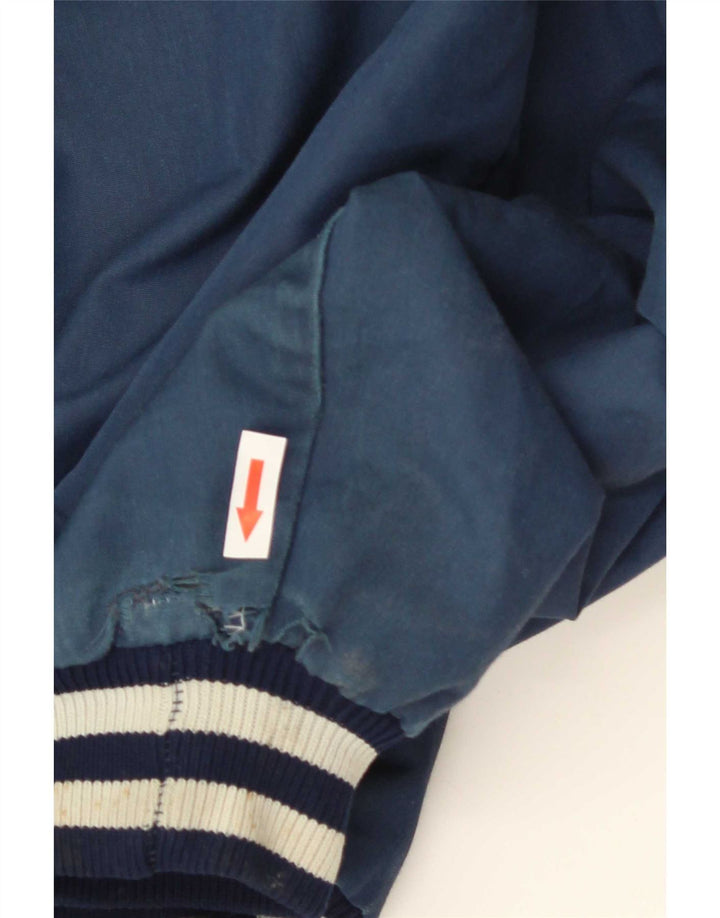 vintage Mens Graphic Varsity Jacket UK 44 2XL Bleu