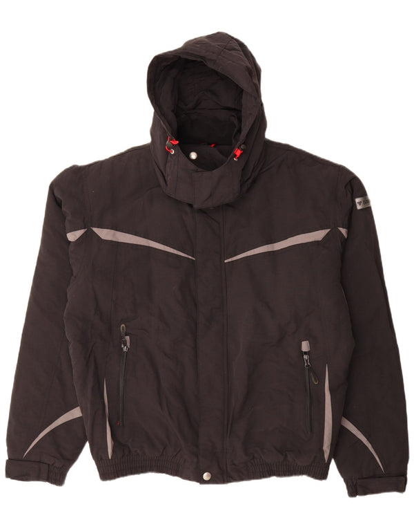 Brugi Veste coupe-vent à capuche pour homme UK 42 XL Noir Colorblock Polyester
