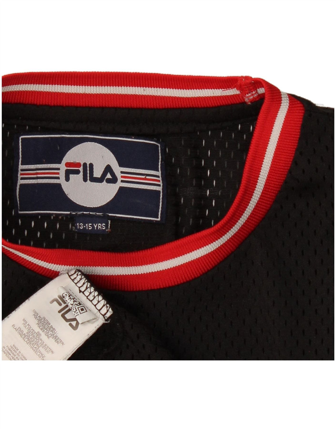 FILA Garçons Graphic T-Shirt Top 13-14 ans Noir Polyester