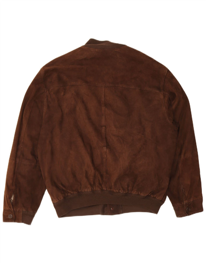 Veste bomber en daim homme vintage EU 52 XL Marron