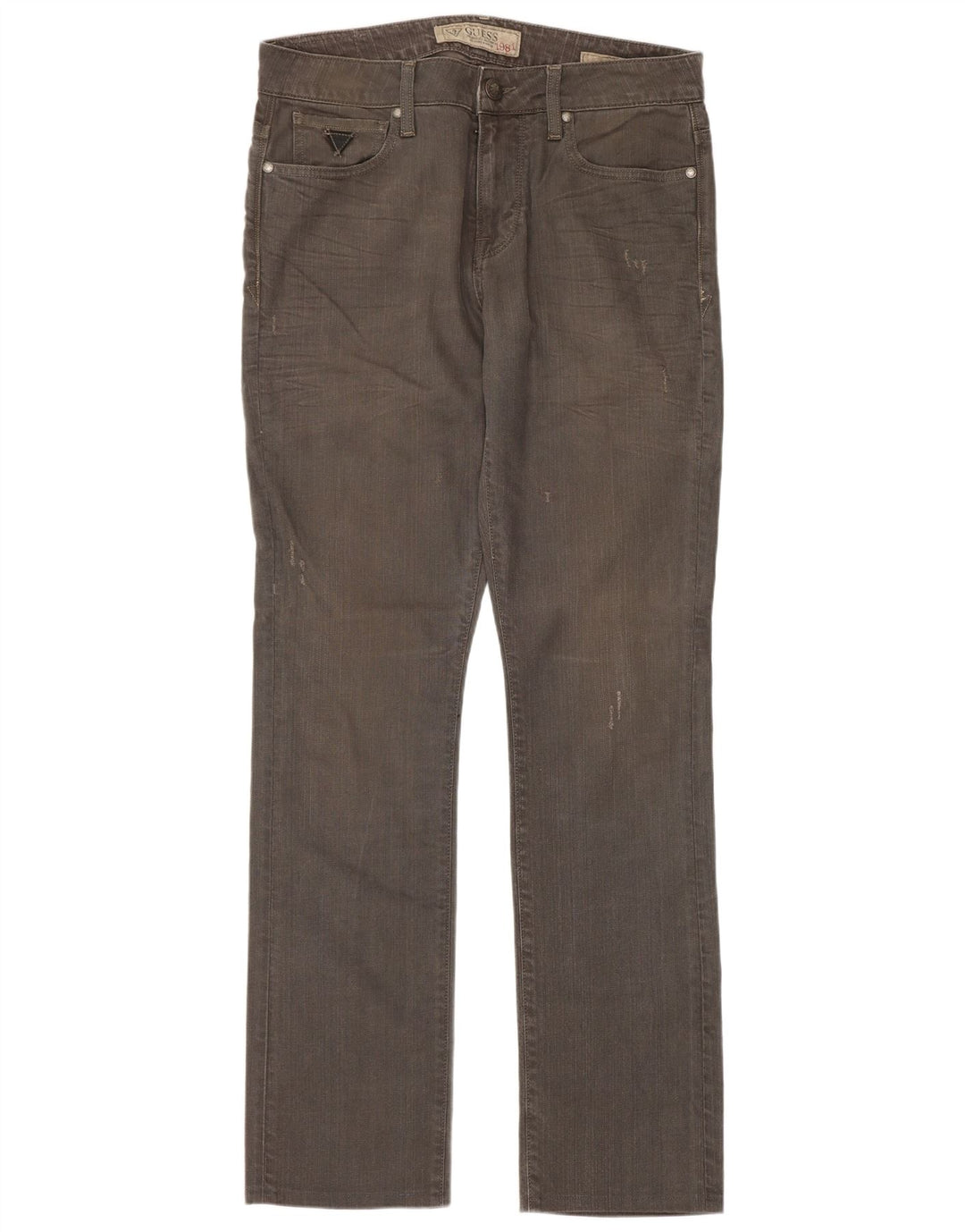 Guess Jean droit effet vieilli W32 L32 gris coton