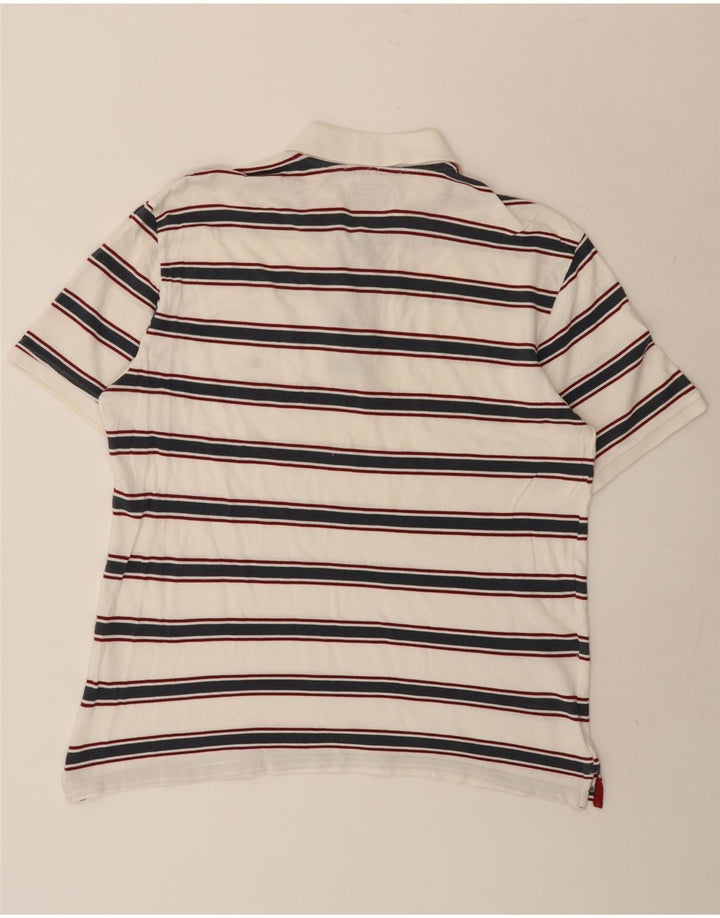 Champion Polo Easy Fit pour homme Large rayé blanc