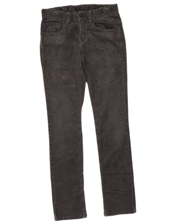Benetton Pantalon Slim en Velours Côtelé Fille 11-12 Ans 2XL W28 L29 Gris Coton