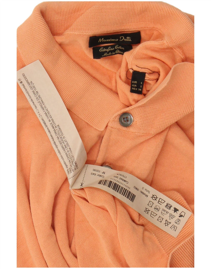 Massimo Dutti Polo Homme Petit Orange Coton