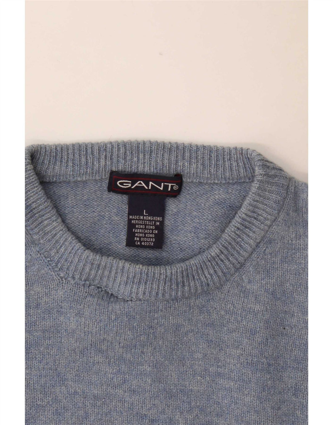 Gant Pull à col rond pour homme en laine d'agneau Bleu Large