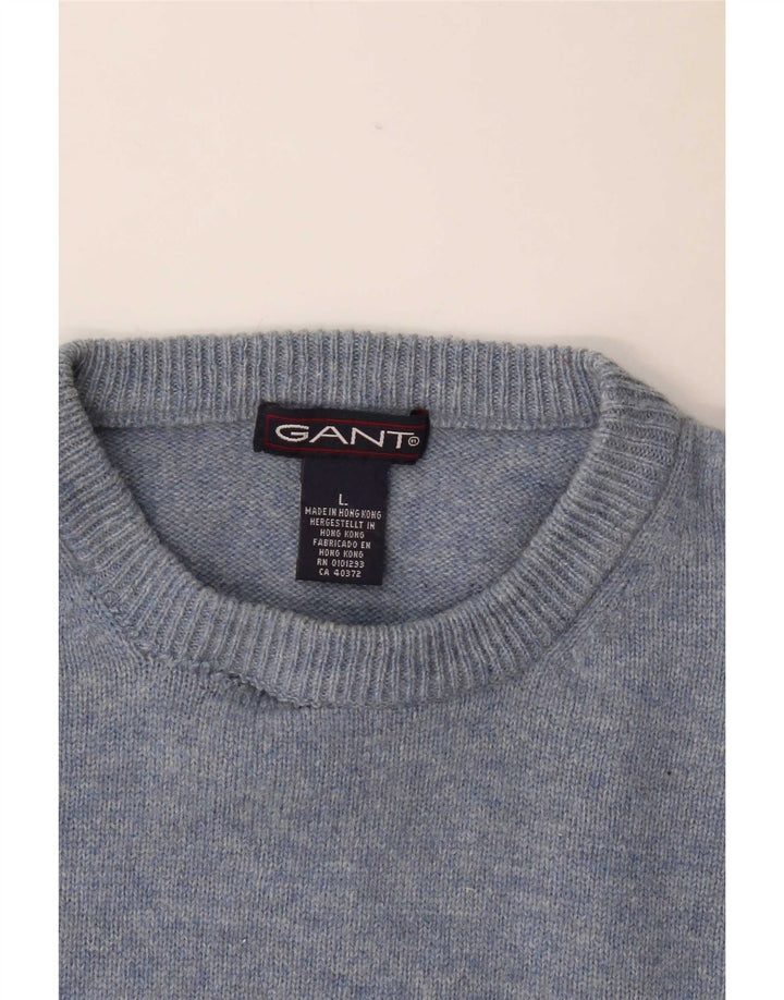 Gant Pull à col rond pour homme en laine d'agneau Bleu Large