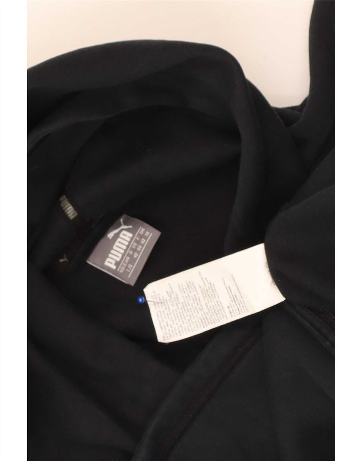 Puma Pull à capuche zippé pour homme UK 14 Noir Moyen Coton