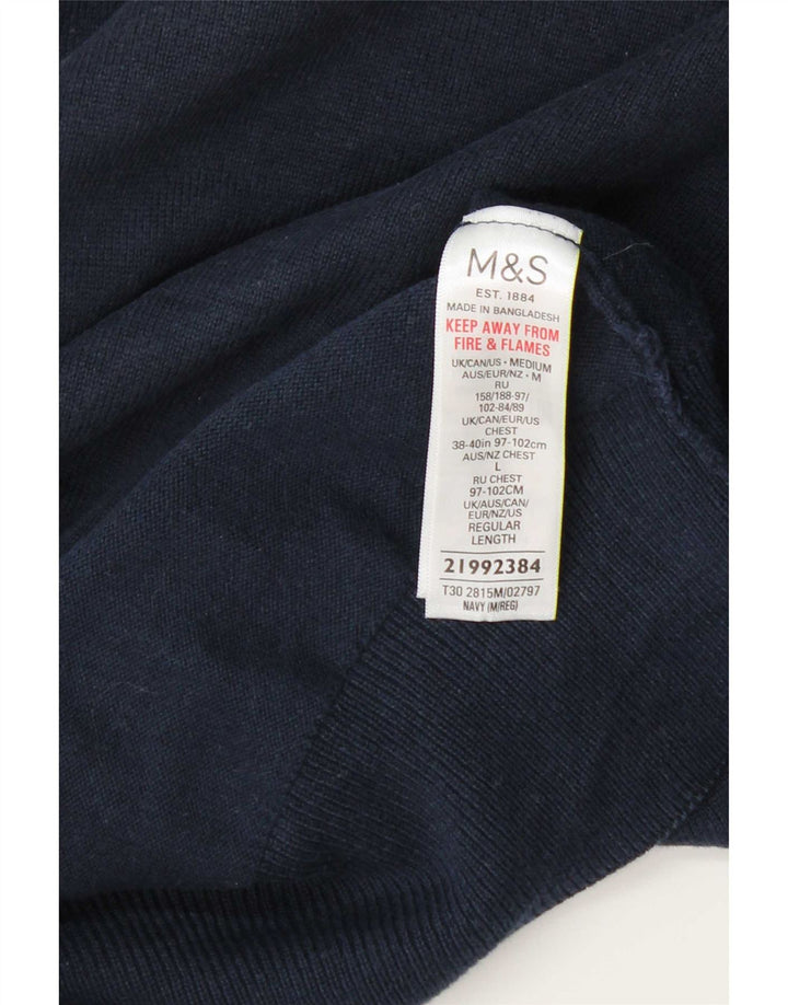Marks & Spencer Pull col rond homme bleu marine moyen coton
