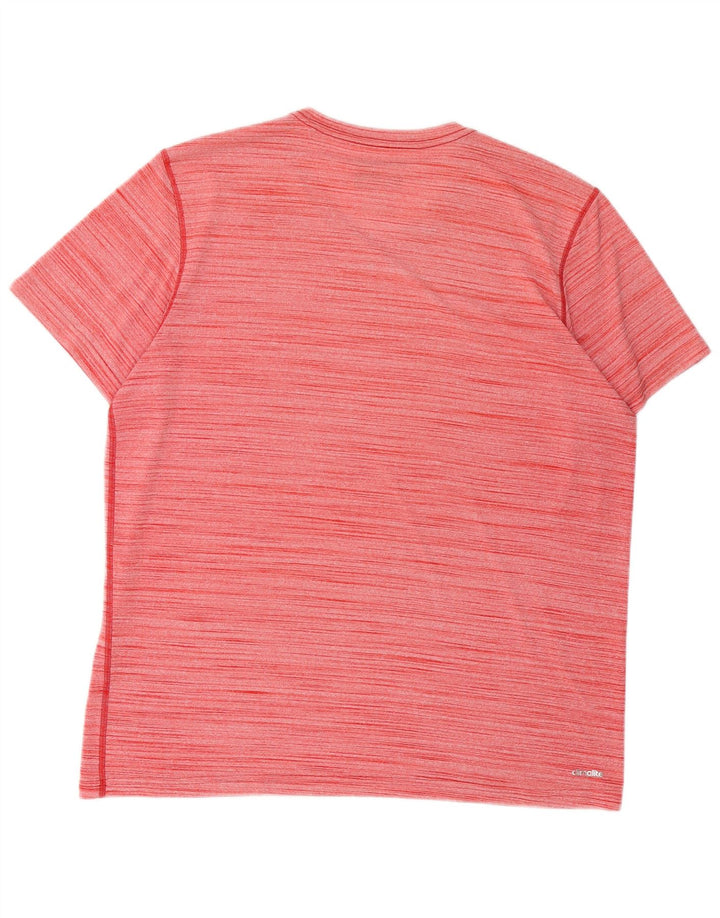 Adidas T-Shirt Homme Top XL Rouge Rayé Polyester